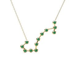 Scorpio Kolye - Yeşil kuvars 925 ayar altın kaplama gümüş kolye (40 cm gümüş rolo zincir) #meydef