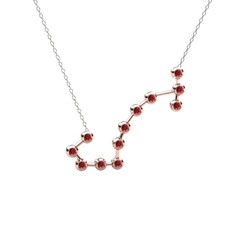 Scorpio Kolye - Garnet 14 ayar rose altın kolye (40 cm beyaz altın rolo zincir) #nhiyhx