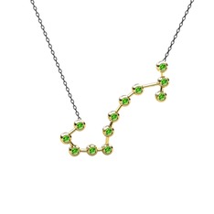 Peridot 925 ayar altın kaplama gümüş kolye (40 cm gümüş rolo zincir)