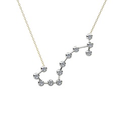 Scorpio Kolye - Swarovski 8 ayar beyaz altın kolye (40 cm altın rolo zincir) #wepf0p