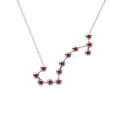 Scorpio Kolye - Garnet 925 ayar gümüş kolye (40 cm rose altın rolo zincir) #x8nhmu