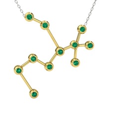 Sagittarius Kolye - Yeşil kuvars 18 ayar altın kolye (40 cm beyaz altın rolo zincir) #1aptckg