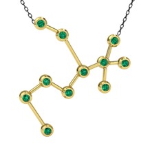 Sagittarius Kolye - Yeşil kuvars 8 ayar altın kolye (40 cm gümüş rolo zincir) #1bj4k2m