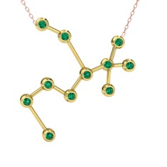 Sagittarius Kolye - Yeşil kuvars 18 ayar altın kolye (40 cm rose altın rolo zincir) #1md0iw0