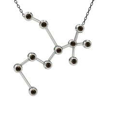 Sagittarius Kolye - Dumanlı kuvars 925 ayar gümüş kolye (40 cm gümüş rolo zincir) #1mme9fw