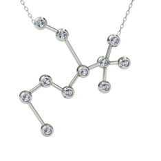 Sagittarius Kolye - Pırlanta 14 ayar beyaz altın kolye (0.396 karat, 40 cm beyaz altın rolo zincir) #8uk95