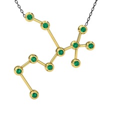 Sagittarius Kolye - Yeşil kuvars 925 ayar altın kaplama gümüş kolye (40 cm gümüş rolo zincir) #eeoioe