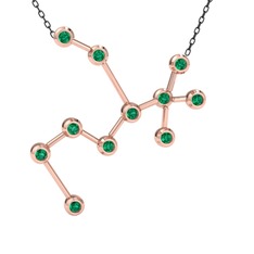 Sagittarius Kolye - Yeşil kuvars 14 ayar rose altın kolye (40 cm gümüş rolo zincir) #ey6y5s