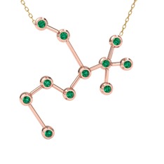 Sagittarius Kolye - Yeşil kuvars 18 ayar rose altın kolye (40 cm gümüş rolo zincir) #owrykj