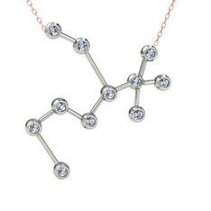 Sagittarius Kolye - Swarovski 14 ayar beyaz altın kolye (40 cm rose altın rolo zincir) #rx5he7