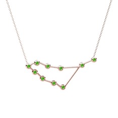 Peridot 925 ayar rose altın kaplama gümüş kolye (40 cm gümüş rolo zincir)