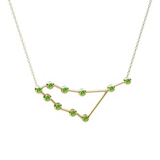 Capricorn Kolye - Peridot 18 ayar altın kolye (40 cm altın rolo zincir) #1mum2h5