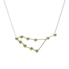 Capricorn Kolye - Peridot 14 ayar rose altın kolye (40 cm rose altın rolo zincir) #48c22n