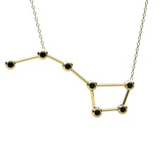 Ursa Major Kolye - Siyah zirkon 8 ayar altın kolye (40 cm altın rolo zincir) #105i9xk