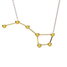 Ursa Major Kolye - Sitrin 14 ayar altın kolye (40 cm rose altın rolo zincir) #11o0f76