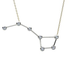 Ursa Major Kolye - Swarovski 14 ayar beyaz altın kolye (40 cm altın rolo zincir) #12o6s39