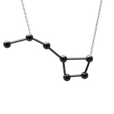 Ursa Major Kolye - Siyah zirkon 925 ayar siyah rodyum kaplama gümüş kolye (40 cm gümüş rolo zincir) #12uyjqj