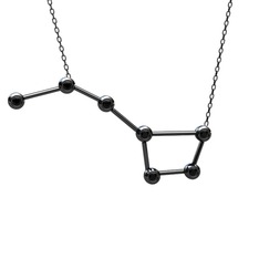 Ursa Major Kolye - Siyah zirkon 925 ayar siyah rodyum kaplama gümüş kolye (40 cm gümüş rolo zincir) #1789o9k