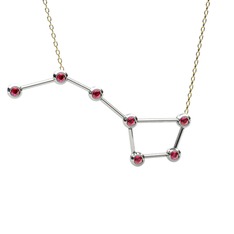 Ursa Major Kolye - Rodolit garnet 14 ayar beyaz altın kolye (40 cm gümüş rolo zincir) #17ii3g6