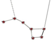 Garnet 18 ayar beyaz altın kolye (40 cm beyaz altın rolo zincir)