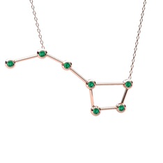 Ursa Major Kolye - Yeşil kuvars 8 ayar rose altın kolye (40 cm rose altın rolo zincir) #1b206eo