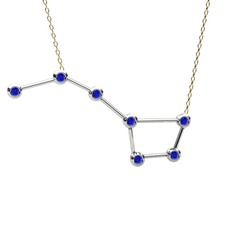 Ursa Major Kolye - Lab safir 14 ayar beyaz altın kolye (40 cm altın rolo zincir) #1cslj0s