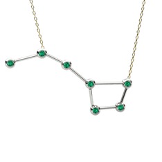 Ursa Major Kolye - Yeşil kuvars 925 ayar gümüş kolye (40 cm altın rolo zincir) #1h3eqju