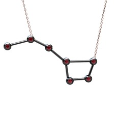 Ursa Major Kolye - Kök yakut 925 ayar siyah rodyum kaplama gümüş kolye (40 cm rose altın rolo zincir) #1j38kyv