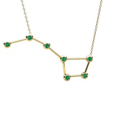 Ursa Major Kolye - Yeşil kuvars 18 ayar altın kolye (40 cm altın rolo zincir) #1u73eq