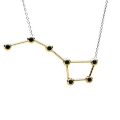 Ursa Major Kolye - Siyah zirkon 8 ayar altın kolye (40 cm beyaz altın rolo zincir) #7t9pij