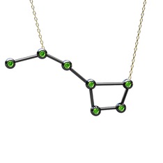 Ursa Major Kolye - Peridot 925 ayar siyah rodyum kaplama gümüş kolye (40 cm altın rolo zincir) #8leuhf