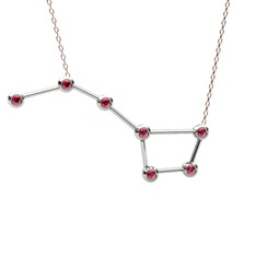 Ursa Major Kolye - Rodolit garnet 8 ayar beyaz altın kolye (40 cm rose altın rolo zincir) #ihayy1
