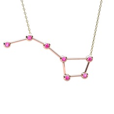 Ursa Major Kolye - Pembe kuvars 8 ayar rose altın kolye (40 cm altın rolo zincir) #jgkzzl