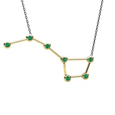 Ursa Major Kolye - Yeşil kuvars 8 ayar altın kolye (40 cm gümüş rolo zincir) #lxoy7y