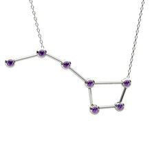 Ursa Major Kolye - Ametist 925 ayar gümüş kolye (40 cm beyaz altın rolo zincir) #oynkhw