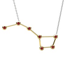 Garnet 18 ayar altın kolye (40 cm gümüş rolo zincir)