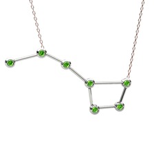 Ursa Major Kolye - Peridot 925 ayar gümüş kolye (40 cm rose altın rolo zincir) #wa068i