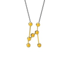 Orion Kolye - Sitrin 14 ayar altın kolye (40 cm gümüş rolo zincir) #1180r17