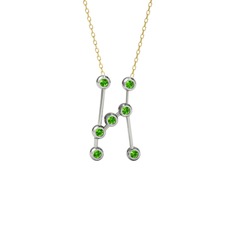 Orion Kolye - Peridot 8 ayar beyaz altın kolye (40 cm altın rolo zincir) #11v3ah9