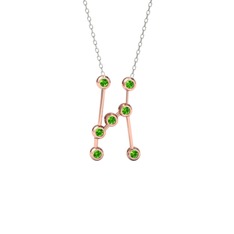Orion Kolye - Peridot 18 ayar rose altın kolye (40 cm beyaz altın rolo zincir) #13lmepx