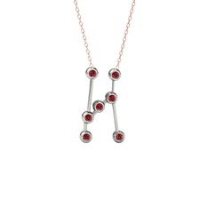 Orion Kolye - Garnet 8 ayar beyaz altın kolye (40 cm gümüş rolo zincir) #147t360