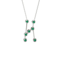 Orion Kolye - Yeşil kuvars 925 ayar gümüş kolye (40 cm gümüş rolo zincir) #17eakko