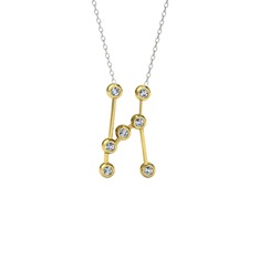 Swarovski 18 ayar altın kolye (40 cm beyaz altın rolo zincir)