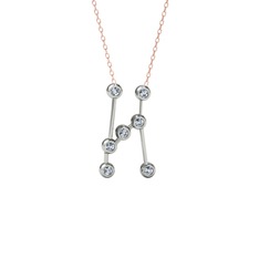 Orion Kolye - Pırlanta 925 ayar gümüş kolye (0.252 karat, 40 cm rose altın rolo zincir) #1abt6a6