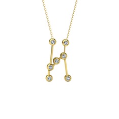 Orion Kolye - Beyaz zirkon 14 ayar altın kolye (40 cm altın rolo zincir) #1cwooli