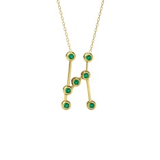 Orion Kolye - Yeşil kuvars 925 ayar altın kaplama gümüş kolye (40 cm altın rolo zincir) #1fd6f3t