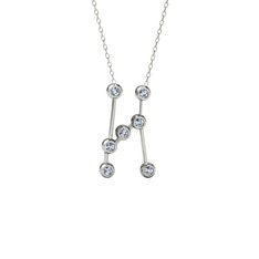 Orion Kolye - Beyaz zirkon 925 ayar gümüş kolye (40 cm beyaz altın rolo zincir) #1gbmd60