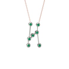 Orion Kolye - Yeşil kuvars 925 ayar gümüş kolye (40 cm rose altın rolo zincir) #1k31meb