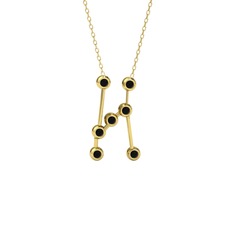 Orion Kolye - Siyah zirkon 925 ayar altın kaplama gümüş kolye (40 cm altın rolo zincir) #1kgrtpu