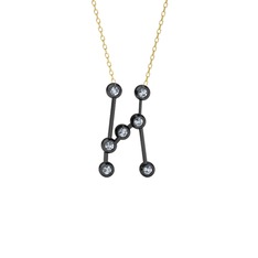 Orion Kolye - Swarovski 925 ayar siyah rodyum kaplama gümüş kolye (40 cm altın rolo zincir) #1ool5n3